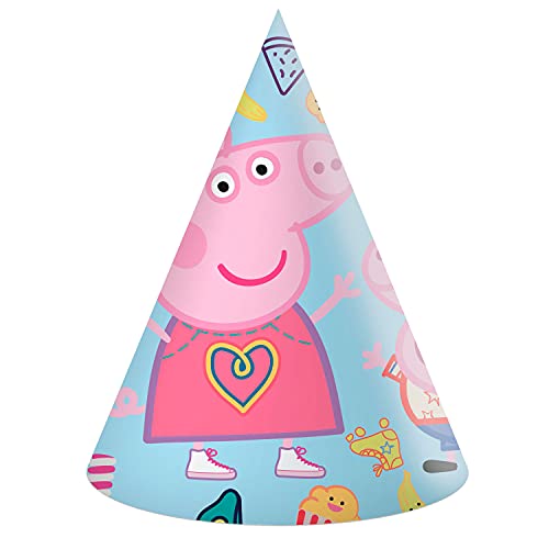 Procos - Partyhüte Peppa Wutz Messy Play aus Papier, 6 Stück, mehrfarbig, PR91996 Procos - Partyhüte Peppa Wutz Messy Play aus Papier, 6 Stück, mehrfarbig, PR91996 von Procos