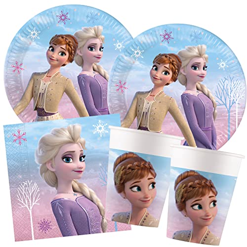 Procos - Partyset S Frozen 2 Wind Spirit, 52-teiliges Set, 16 Teller, 16 Becher, 20 Servietten, Einweggeschirr, Partygeschirr, Tischdekoration Procos - Partyset S Frozen 2 Wind Spirit, 52-teiliges Set, 16 Teller, 16 Becher, 20 Servietten, Einweggeschirr, Partygeschirr, Tischdekoration von Procos
