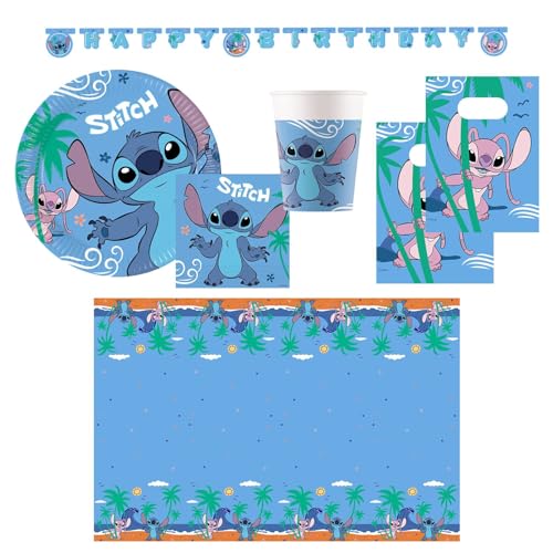 Procos - Partyset Stitch groß, 46-teiliges Partyset für Kindergeburtstag oder Mottoparty, Tischdeko Procos - Partyset Stitch groß, 46-teiliges Partyset für Kindergeburtstag oder Mottoparty, Tischdeko von Procos