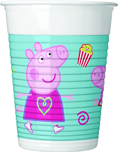 Procos - Peppa Pig Messy Play Kunststoffbecher (200 ml), 8 Stück, mehrfarbig, 94244 von Procos