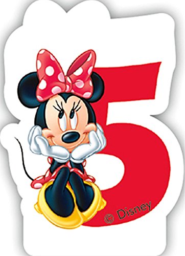 Procos Zahlenkerze 5 * Minnie Maus * für Kindergeburtstag // Kinder Geburtstag Party Numeral Birthday Candle Kuchen Deko Motto Disney Mickey Mouse fünf Jahre von Procos