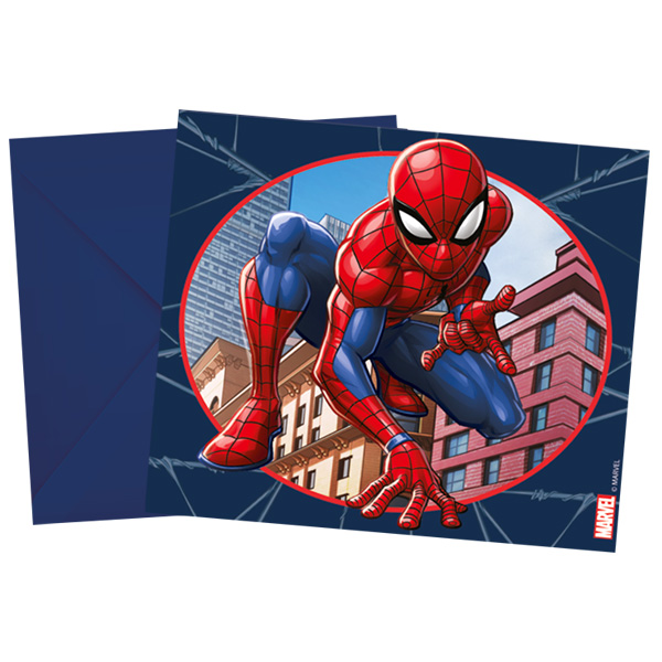 Spiderman Crime Fighters Einladungskarten inkl. Umschläge, 6er Pack von Procos