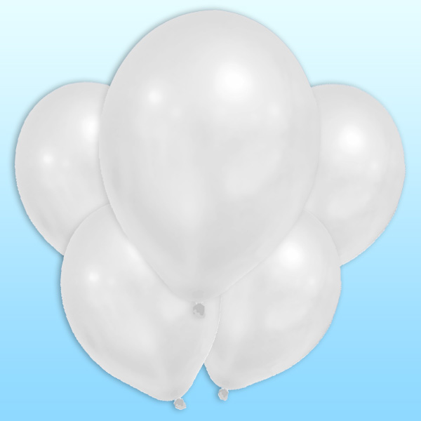 Weiße Metallic-Ballons, 8 Stk., 20cm Weiße Metallic-Ballons, 8 Stk., 20cm