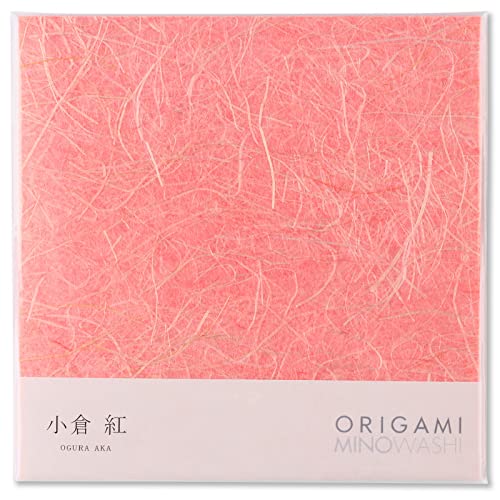 Japanisches Traditionelles Mino Washi Origami Papier 15.5 cm, 20 Blatt - Hochwertiges Washi Papier, Natürliche Hanffaser Textur (Aka Rot) von Product of Gifu Japan