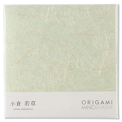 Japanisches Traditionelles Mino Washi Origami Papier 15.5 cm, 20 Blatt - Hochwertiges Washi Papier, Natürliche Hanffaser Textur (Wakakusa Gelb Grün) von Product of Gifu Japan
