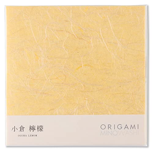 Japanisches Traditionelles Mino Washi Origami Papier 15.5 cm, 20 Blatt - Hochwertiges Washi Papier, Natürliche Hanffaser Textur (Zitronengelb) von Product of Gifu Japan