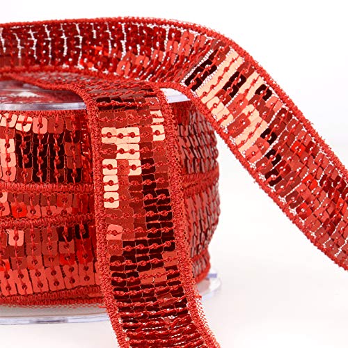 STEPHANOISE Paillettenband, Rot, Größe 22 mm x 14,5 m von Products From Abroad