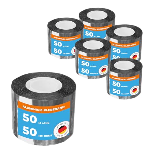 Alu- PP Klebeband 50m x 50mm hitzebeständig | 6 Rollen wasserdichtes Alu Klebeband zum Reparieren Abdichten und Dämmen | Isolierband Abdichtung gegen Feuchtigkeit & Isolierung für Rohre Alu- PP Klebeband 50m x 50mm hitzebeständig | 6 Rollen wasserdichtes Alu Klebeband zum Reparieren Abdichten und Dämmen | Isolierband Abdichtung gegen Feuchtigkeit & Isolierung für Rohre von Produktiv Handel