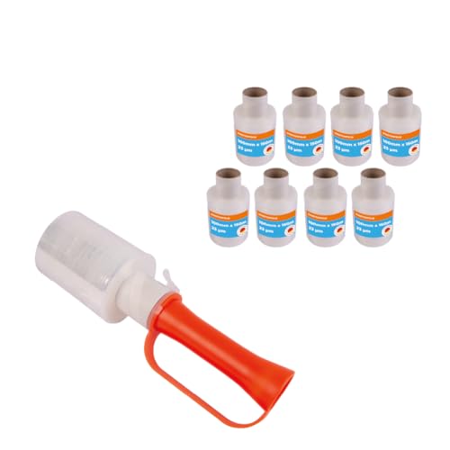 Stretchfolie 8 Rollen +1 Abroller | 23µm Verpackungsfolie transparent | je 150m x 10cm | Mini Wickelfolie zum Verpacken | praktische, durchsichtige Strechfolienrolle Stretchfolie 8 Rollen +1 Abroller | 23µm Verpackungsfolie transparent | je 150m x 10cm | Mini Wickelfolie zum Verpacken | praktische, durchsichtige Strechfolienrolle von Produktiv Handel