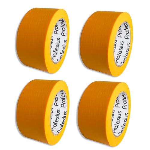 Profesius 4 Rollen 50mm x 50m Goldband Malerkrepp Abdeckband Klebeband Washi Tape | Präzise Farbkanten beim Streichen und Lackieren | für glatte und strukturierte Untergründe Malerband-Klebeband Profesius 4 Rollen 50mm x 50m Goldband Malerkrepp Abdeckband Klebeband Washi Tape | Präzise Farbkanten beim Streichen und Lackieren | für glatte und strukturierte Untergründe Malerband-Klebeband von Profesius