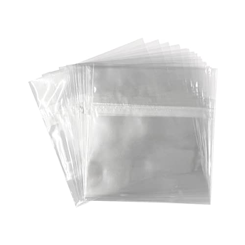 Progo CD Jewel Case Sleeves, 6 1/8 x 5 1/8 Inch Crystal Clear Self Seal Resealable OPP Cellophan Poly Bags 100 Pieces Food Grade, Fits One 10.4mm Standard CD Jewel Cases and more. von Progo