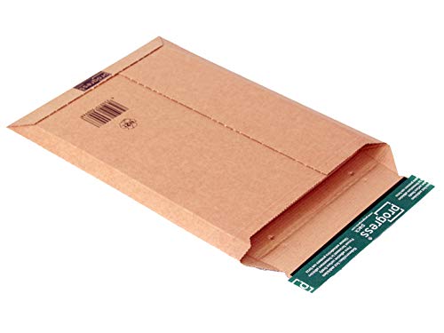 100 Stück, Smartbox Versandtasche aus Wellpappe braun mit SK-Verschluß und Aufreißfaden, DIN A4+, 235/337/35… von Progress Packaging