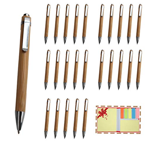 Projects Holz Kugelschreiber Set 25 Stück Bambus Kugelschreiber SPAR SET Holzkugelschreiber nachhaltig| Kugelschreiber Holz hochwertig verarbeitet | 25 Kugelschreiber aus Holz Kulli Set von Projects