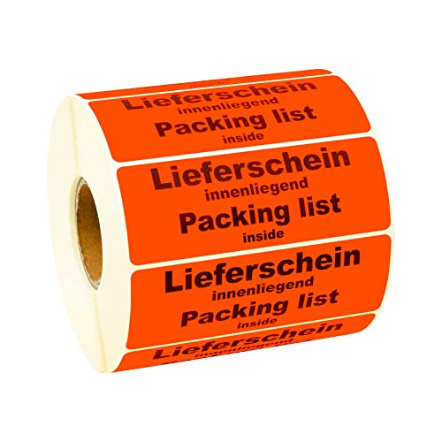 Prolac Lieferschein innenliegend! Packing list inside! Aufkleber, kratzfest und reißfest, Etiketten selbstklebend für Kennzeichnung von Sendungen, Versand Label/Stickers von Prolac