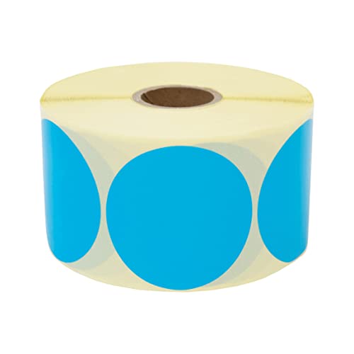 Prolac Markierungspunkte – 1000 Stück Bunte Klebepunkte auf Rolle, 50x50 mm - Blau, Glue Dots, Selbstklebende, Runde Aufkleber perfekt für Kennzeichnung im Büro, Sticker rund von Prolac