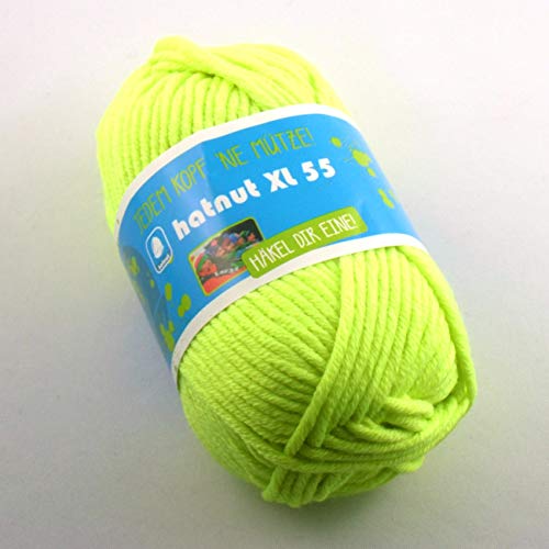 Hatnut XL 55 / Farbe 82 - neongelb (Wolle) von Prolana