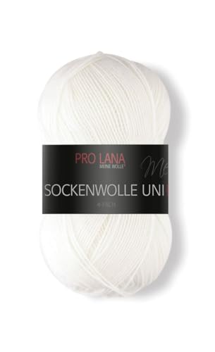Prolana Sockenwolle 4 Fach, weiß, 420 m / 100 g von Prolana