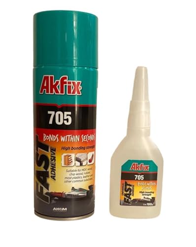 Akfix 100g Sekundenkleber, 400ml Aktivator, Sekundenkleber Extra Stark - Sekundenkleber mit Aktivator CA Kleber Professioneller Schnellkleber Allzweck von Proloc