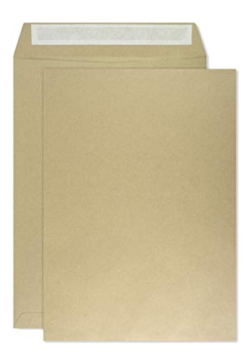 Netuno 250 Versandtaschen DIN B4 Braun 250 x 353 mm 100g braune Versandtaschen ohne Fenster gerade Klappe haftklebend Briefumschläge Großformat B4 Umschläge Großbrief Briefkuverts Versandtaschen groß von Netuno