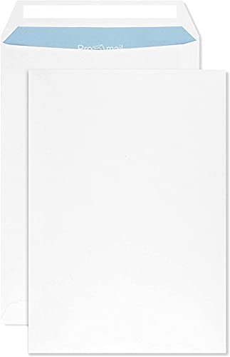 Netuno 50 Versandtaschen DIN B5 Weiß 176 x 250 mm 90g Geschäfts-Umschläge groß gerade Klappe Haftklebung ohne Fenster Briefumschläge Großbrief Format B5 weiße Briefkuverts für Briefe Rechnungen von Netuno