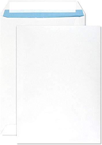Netuno 50x Versandtasche DIN C5 Weiß 162 x 229 mm 90g großer Briefumschlag Weiß Maxibrief haftklebend ohne Fenster Umschlag groß C5 weiß Briefkuvert a5 große Versandtasche Papier envelope big von Netuno