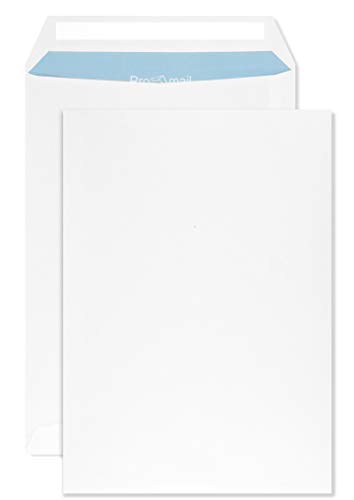 Netuno 500 Versandtaschen DIN B5 Weiß 176 x 250 mm 90g Geschäfts-Umschläge groß b5 gerade Klappe Haftklebung ohne Fenster Briefumschläge Großbrief Format B5 weiße Briefkuverts für Briefe Rechnungen von Netuno