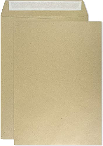 Netuno 50 Versandtaschen DIN B5 Braun 176 x 250 mm 80g Geschäfts-Briefumschläge gerade Klappe Haftklebung ohne Fenster Umschläge Großbrief Format B5 Briefkuverts Versandtaschen B5 groß Papier von Netuno