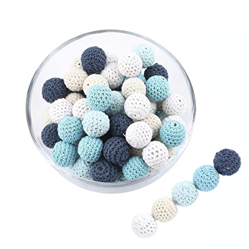 Promise Babe 16mm 40 PC Erwachsene Bunt Blau Runde Gehäkelt Holzperlen mit Loch zum Auffädeln, Handgefertigt Natur Holzkugeln DIY Schmuck Halskette Armband Selber Machen Basteln Crocheted Wooden Beads Promise Babe 16mm 40 PC Erwachsene Bunt Blau Runde Gehäkelt Holzperlen mit Loch zum Auffädeln, Handgefertigt Natur Holzkugeln DIY Schmuck Halskette Armband Selber Machen Basteln Crocheted Wooden Beads von Promise Babe
