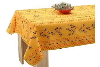 Olivou Tischdecke, Provence, fleckabweisend, 100 % Polyester (Gelb, 300 x 150 cm) von Promo Linge