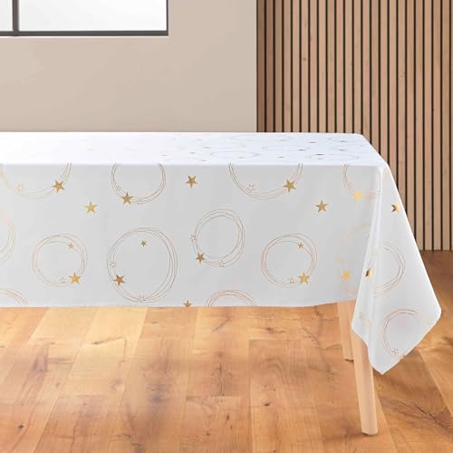 Promo Linge Tischdecke, rund, rechteckig, 100 % Polyester, schmutzabweisend, knitterfrei, ideal für Weihnachten, Geburtstag, Weiß, 240 x 150 cm Promo Linge Tischdecke, rund, rechteckig, 100 % Polyester, schmutzabweisend, knitterfrei, ideal für Weihnachten, Geburtstag, Weiß, 240 x 150 cm von Promo Linge