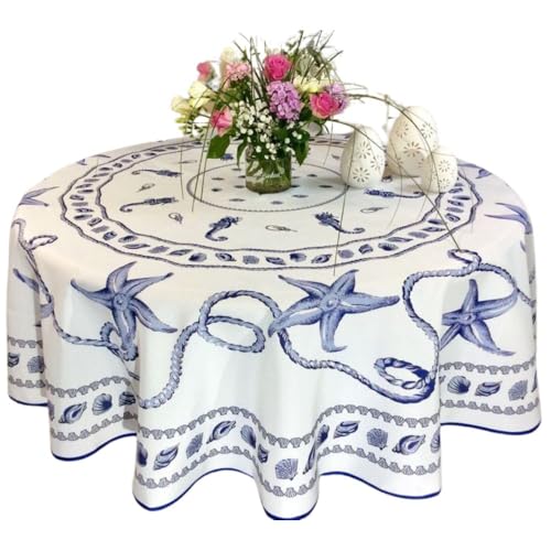 Tischdecke, rund, schmutzabweisend, 180 cm, Marineblau, 100 % Polyester Tischdecke, rund, schmutzabweisend, 180 cm, Marineblau, 100 % Polyester von Promo Linge