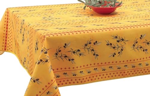 Tischdecke Provençale, rechteckig, schmutzabweisend, Olivou, 100 % Polyester, Gelb, 150 x 240 cm Tischdecke Provençale, rechteckig, schmutzabweisend, Olivou, 100 % Polyester, Gelb, 150 x 240 cm von Promo Linge