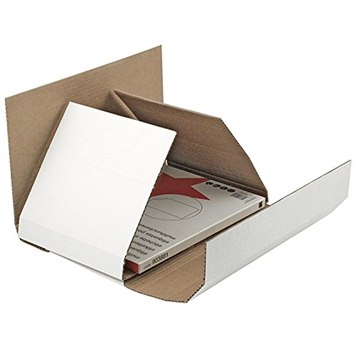 Propac Z-BW2 Schachteln mit Stanzschablonen, Weiß, Standardverschluss, 25 x 17,5 x 1 cm, 50 Stück von Propac