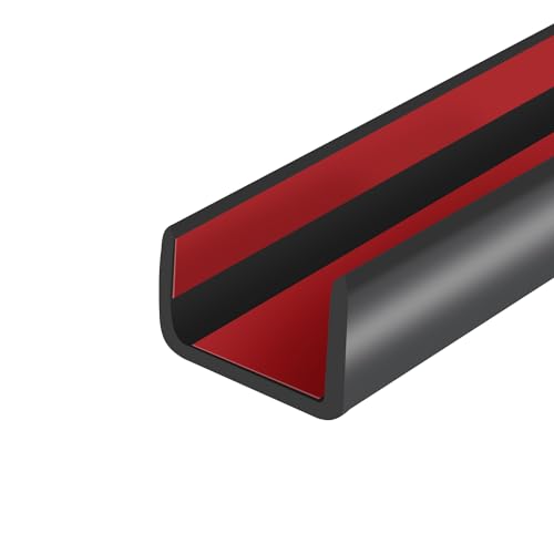 Gummikantenprofil, selbstklebender U-Profil-Kantenschutz für Sperrholz, Schrank, flexibler Kantenschutz für Holzplatten, Größe 16 mm, passend für 14–17 mm, Länge 6 m, schwarz von Protalwell