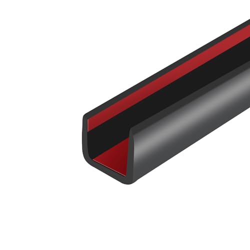 Kantenschutz aus Gummi, selbstklebender U-Kanal-Kantenschutz für Sperrholz und Glas, flexibler U-förmiger Kantenschutz, passend für 10 mm (3/8 Zoll), Länge 6 m (20 Fuß), schwarz von Protalwell