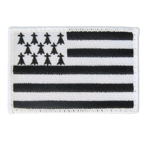 Aufnäher / Patch / Bretagne – Gwenn ha Du – Flagge – 8 × 5 cm – Rücken mit Haken oder zum Aufnähen – zum Befestigen an Tasche, Jacke oder Tasche – Kollektion der Regionen Normandie, Korsika, Nord Aufnäher / Patch / Bretagne – Gwenn ha Du – Flagge – 8 × 5 cm – Rücken mit Haken oder zum Aufnähen – zum Befestigen an Tasche, Jacke oder Tasche – Kollektion der Regionen Normandie, Korsika, Nord von Protec Sea