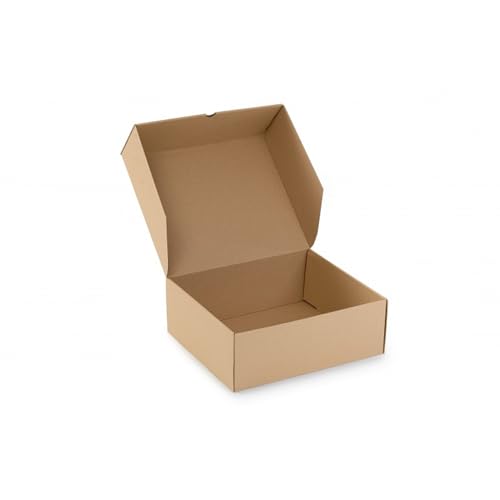 Faltkarton 10 Stück 300x260x110 mm Karton - Braun - Wellpappe - Stark 3-lagigem Karton - Versandkarton - Verpackung - Versandtaschen - Geschenkbox - Post - Warensendung - Steckverschluss - Schachtel von ProtectBox+