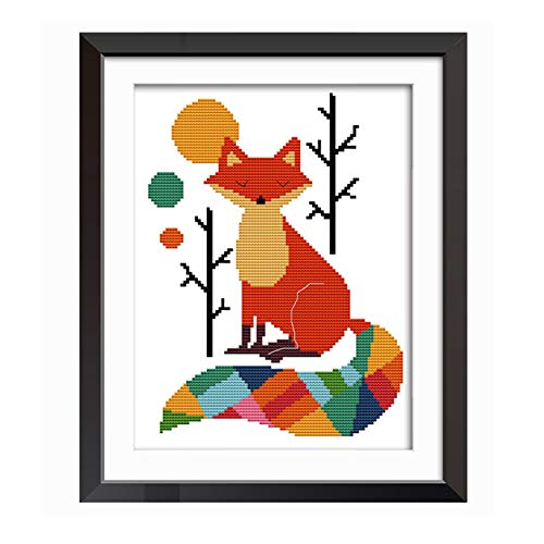 Proumhang 14 CT DIY Stickgarnituren Kreuzstich Tischdecke zum Sticken 2 Stränge Aida Leinwand Gedruckt 22x30cm: Bunter Fuchs Proumhang 14 CT DIY Stickgarnituren Kreuzstich Tischdecke zum Sticken 2 Stränge Aida Leinwand Gedruckt 22x30cm: Bunter Fuchs von Proumhang