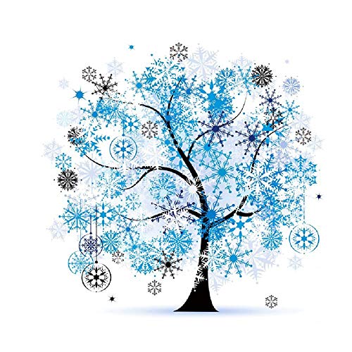 Proumhang Kreuzstich Stickerei DIY Handarbeit Stickpackung Set vom Baum des Lebens 45 * 45cm Winter von Proumhang