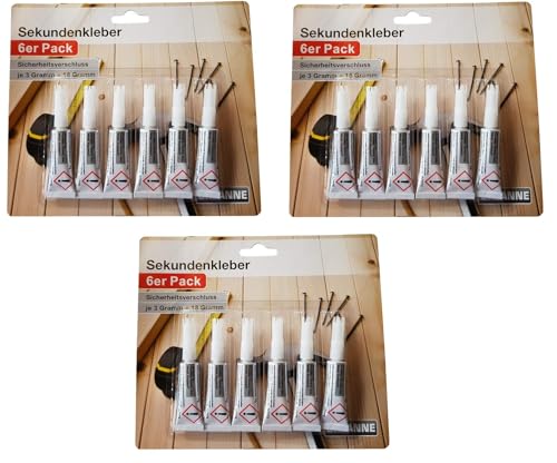 18 x Sekundenkleber EXTRA STARK Alleskleber Schnellkleber universal 100g/19,98 € Farblos Metall Keramik Gummi Kunststoff Holz Leder Superkleber Powerkleber Spezialkleber Metallkleber Keramikkleber von Provance