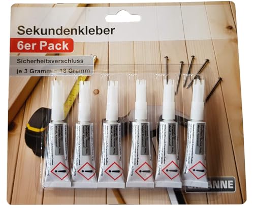6 x Sekundenkleber EXTRA STARK Alleskleber Schnellkleber universal 100g/19,98 € Farblos Metall Keramik Gummi Kunststoff Holz Leder Superkleber Powerkleber Spezialkleber Metallkleber Keramikkleber von Provance