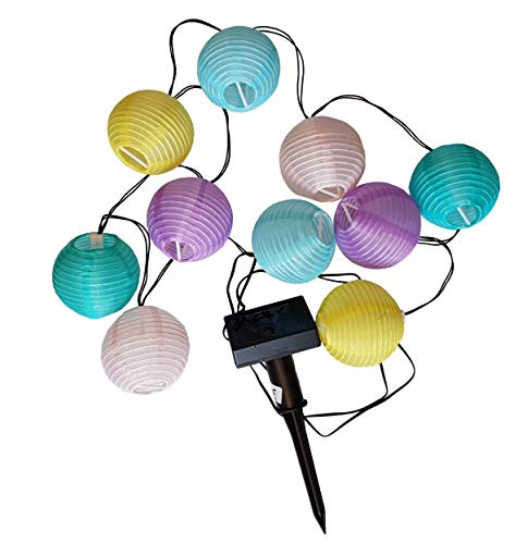 Provance Solar Lampionkette: Solar-LED-Lichterkette, mit 10 bunten Lampions, 2,4 m, IP44 (Solar Lampionkette außen) von Provance