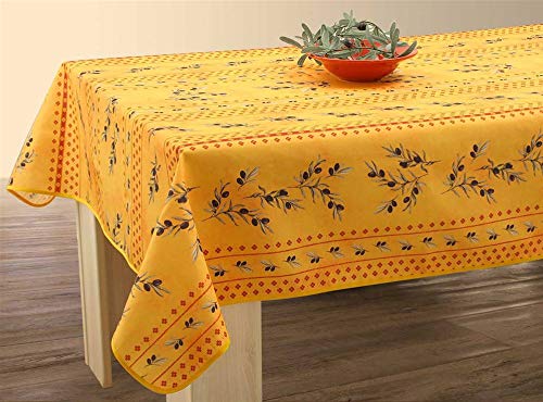 Provencetischdecke Tischdecke, 120x150 cm, Olivio, Antitache, Lotuseffekt, schmutz und wasserabweisend von Provencestoffe.com