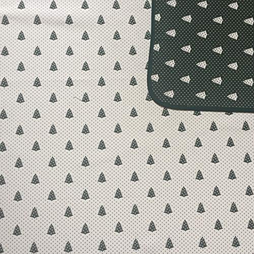 Provencestoffe Stilvolle Weihnachtstischdecke Doubleface-Jacquard, quadratisch, doppelseitig, Wendedecke, 120x120cm, grün mit Tannenbäumen von Provencestoffe