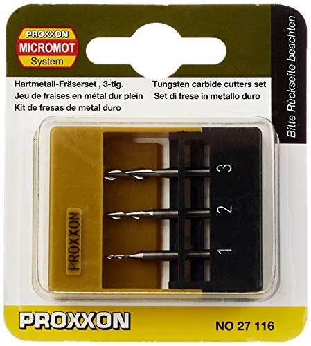 PROXXON 27116 Vollhartmetall - Schaftfräser - Satz, 3 - teiliger Satz von Proxxon