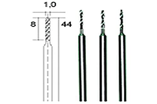 Proxxon 28 854 Set mit 3 Spiralbohrern aus Stahl, super schnell, 1,0 mm Größe von Proxxon