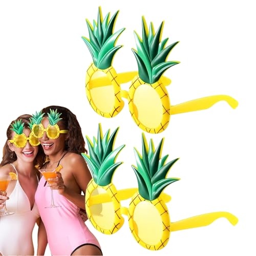 Proypiax Ananas Sonnenbrillen - 2 Paar Lustige Sonnenbrillen im Novelty-Design - Ananas Deko-Brillen Hawaii-Stil Für Kinder Und Erwachsene Fotoshooting Requisiten von Proypiax