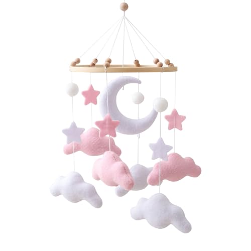 Proypiax Kinderwagen Spielzeug - Wolken Spielbogen Für Stubenwagen | Beruhigende Filzdekoration Für Mädchen Und Am Kinderbett von Proypiax