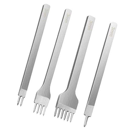 Proypiax Lederlochstanzen-Set - 4X Zinken Leder Gravur Lochstanzen | Stanzwerkzeug Aus Stahl Für Heimwerkstatt Unterwegs & Studio Proypiax Lederlochstanzen-Set - 4X Zinken Leder Gravur Lochstanzen | Stanzwerkzeug Aus Stahl Für Heimwerkstatt Unterwegs & Studio von Proypiax