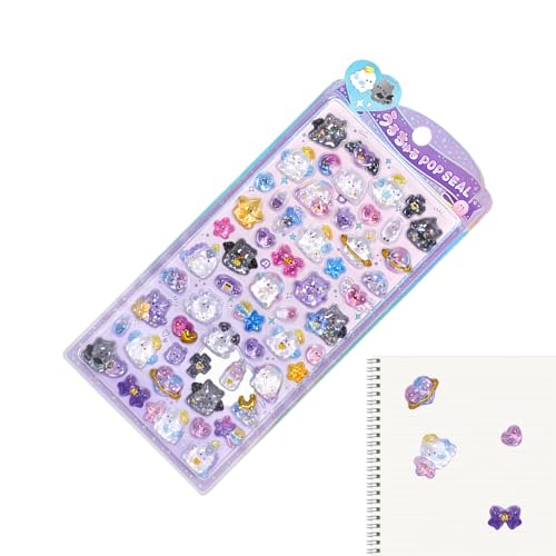 Proypiax Niedliche Wasserflasche Sticker,3D Glitzer Sticker | Kristalloptik Deko Aufkleber aus Harz für Journaling Handy Flasche Auto von Proypiax